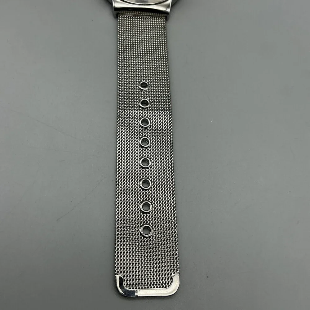 Kenneth Cole Mens Watch 42mm Silver Dial Stainless Mesh Band KCW3062 New Battery